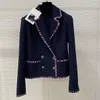 manteau à double boutonnage marine