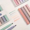 Highlighters 1 @ # The9 Macaron سلسلة الإبداعية الفن علامات الفلورسنت القلم تمييز قلم رصاص الحلوى 6 اللون الرسم ماركر القرطاسية مجموعة