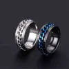 Mode cool roestvrij staal roteerbare mannen ring hoge kwaliteit spinner ketting punk vrouwen voor feest sieraden accessoires JZ576 G1125