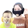 Новый мультфильм медведь лицо щит на крышке детей милые уха защитные рта маска животных 2 в 1 зимние маски для лица детей взрослых рта муфеля маски EWC270