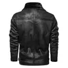 Men's Trench Coats Leather Jacket Sizes Autumn Winter Vintage Turn-down Collar Solid Imitation Coat Tops Plus Velvet Will22