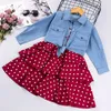 Fashion Autumn Girls Dress Suits Kids Baby Clothes For Unicorn Christmas Dress 2022 Denim Teenager Casual Dresses 4 8 12 Y 211027