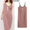 Red Jacquard Knitted Slip Dress Women Spring Fashion Button Backless Midi Sexy Dresses Woman Casual Sundress 210519