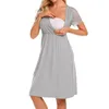 Maternity Dress For Summer Sleepwear Breastfeeding Short Sleeve Casual Nursing Elegant Pregnant Women Clothes Vestidos Dresses