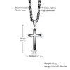 Cool Cross Pendant Necklace Mens Boys Stainless Steel Gold Silver Black Byzantine Chain 4mm 24 Inch