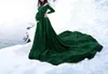 2021 européen et américain automne hiver femmes or velours femmes enceintes col en v queue-longueur robe photographie robe Vestidos Y0924
