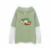 Women's Hoodies & Sweatshirts Frog Print Funny Women Hooded Harajuku Hip Hop Oversized Hoodie Sweatshirt Womens Korean Streetwear Kawaii