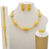 24K guldfärg smyckesuppsättningar för kvinnor brud lyxiga halsband örhängen armband ring set indiska afrikanska bröllop fina gåvor 2107208712121