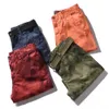 Hombres Marca de verano Moda clásica Relajada Fit Cottle Cargo Shorts Hip Hop Pockets lavado Vintage Denim 210714