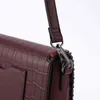 Japan South Korea autumn winter ins bag 2021 new fashion wine red horizontal square women's PU handbag