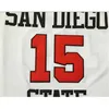 NCAA San Diego State Aztecs College Kawhi #15 Leonard Jersey Blue White University Cucite Kawhi Leonard Basketball Maglie da basket