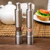 Handmatige roestvrijstalen duim Push Salt Pepper Spice Sauce Grinder Mill Muller Stick Keukengereedschap BBQ-accessoires