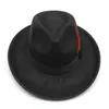 Fedora Şapkalar Tüy Kadın Erkekler Keçe Şapka Kadın Fedoras Adam Moda Panama Kapaklar Kadın Caz Üst Şapka Erkek Geniş Ağız Kap İlkbahar Sonbahar Kış Toptan 2022