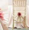 2021 en stocks Diferentes colores Cubiertas de silla de boda Elegante Organza 3D Sillas de flores Fashes Decoraciones Faldas ZJ009
