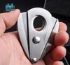 Newest Thicken Stainless Steel Cigar Cutter Scissors cigarette Double Blades smoking Accessories tool Gadgets Knife Oil Rigs 2 Styles