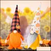 Autres fournitures de fête festive maison jardin récolte festival décoration poupée en peluche gnome sans visage Thanksgiving Halloween elfe ornements enfants G