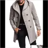 Męskie wełniane mieszane odzież męskie jesienne i zimowe kurtki wełniany płaszcz slim średniej długości wykop moda dziki mężczyzna długi płaszcz jacke 4e6bm