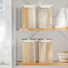 Organização de armazenamento de alimentos conjuntos de cereais frascos de armazenamento cozinha fresco lanches seco bens enlatados caixa de macarrão