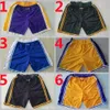 Team Basketball Shorts Just Don Wear Sport Pant With Pocket Zipper Sweatpants Hip Pop Blue White Black Purple Man Stitched Size S-XXXL