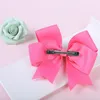 Baby Girls Hair Bows Alligator Clips Hairpins Children Gold Blocking Heart Ribbon 5 Inch Bowknot Headwear Accessories HC172