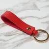 Moda Biznes PU Klucz Pierścień Prezent Skórzany Keychain Ringi Pierścionki Fit DIY Koło Wisiorek Uchwyt Samochodowy Breloki Biżuteria Akcesoria