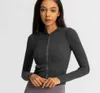 Sportkläder Kvinnorsjacka Slim Tight Elastic Snabbtorkande Yoga Hoodies Running Top Long Sleeve Fitness Zipper Coat