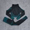 Wareball sem costura yoga conjuntos mulheres fitness ginásio vestuário manga comprida camisas de alta cintura running leggings calças de treino de treino 210802