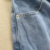 Jeans dritti con fascia casual per donna Pantaloni in denim minimalista a vita alta Abbigliamento moda femminile Primavera 210521