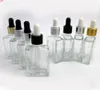 300 x 30 ml E Liquid Oil Fles met druppelaar, kleine 30 cc Clear Sqaure Glass Dropper voor Usegood QTYS