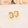 Women's Round Hoop & Huggie Earrings 18 K Fine Yellow Gold G/F Middle Earring Mens Girls Boys Fashion Kids Children Jewelry