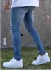 Jeans da uomo Tinta unita da uomo MotoBiker Moda Pantaloni a matita slim Sexy Casual Foro strappato Design Stampa streetwear