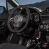 Housse de volant de voiture en cuir suédé noir, couture rouge, cousue à la main, pour Subaru WRX STI 201520201980152