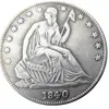 Set completo americano di 1839-1861O 21 pezzi Liberty seduto mezzo dollaro mestiere argento placcato monete copia ornamenti in ottone decorazione della casa accesso258R
