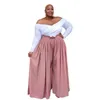 Vêtements d'été pour femmes pantalons à jambes larges Baggy Streetwear décontracté rose pantalon grande taille bas 5x gros goutte 211116