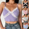 E-girl Y2K Femmes Croix Dentelle Camis Débardeur Crop Top Dames SleevelSummer Cami Gilet Sous-Vêtements Sexy Backlcamisole X0507