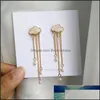 Pendientes colgantes de araña Joyas Geometría creativa Nubes emocionales Lluvia intensa Temperamental Moda Simated-Pearl Aleación larga Borla Dro