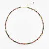 Faceted Tourmaline Necklace Rainbow Multicolor Gemstones Natural Stones Beaded 14K Gold Filled Collier Femme Women BOHO 210721