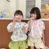 Dziewczyny Lato Kwiatowe Bluzki Bluzki Baby Girl Cotton Cute Tops Luźna Odzież 210708