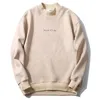 Mäns Tröjor Manlig Mjuk Andningsbar Faux Suede Fabric Turtleneck Mens Fashion Casual Solid Letter Print Sweatshirt Men Pullover