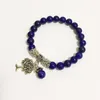 Charmarmband Reiki Healing Natural Stone Lapis Lazuli Flower Tree Armband Mala Pärlor Meditation Energi Bangles