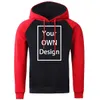 Custom Your Design Style Print Customize Men Hoodies Sweatshirts Raglan Autumn Fleece Warm Black Hoodie Top Streetwear Y0809
