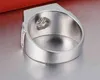 Bague de fiançailles en platine massif PT950 pour hommes, diamant rond authentique 1CT, boîte-cadeau de bijoux pour fête d'anniversaire