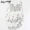 Lessverge Long Sleeve Sexy Holiday Female Two-piece Sets X0428