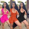 Sexy Women Jumpsuits Deingner Fashion Deep V Elastic knitted Waistband Rompers Skinny Onesies Bodysuits Streetwear Plus Size 859