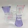 Cool Smoking Colorful Pink Purple Handmade 14MM 18MM Male Interface Joint Thick Glass Herb Tobacco Oil Rigs Wig Wag Waterpipe Hookah Bong Funnel Bowl DHL Free