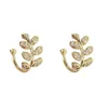 Fashion Gold Leaf Clip Earring för kvinnor utan piercing Puck Rock Vintage Crystal Ear Cuff Girls Jewerly Gifts325D