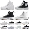 2022 Classic Canvas casual Shoes plataforma Hi Reconstructed Slam Jam Triple Black White Pink High Low Hombres Mujeres Sport Sneakers 36-40 h12