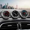 Decorações interiores Mini carro automóvel relógio digital auto relógio automotivo termômetro higrômetro acessórios