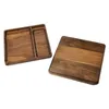 190MM Square Natural Wooden Rolling Tray Household Smoking Accessories With Groove Portable Tobacco Roll Trays Cigarette