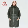 Astrid damska jesienna zimowa płaszcz faux futra mody szwy z kapturem z kapturem Plus Size Parka AM-7542 211223